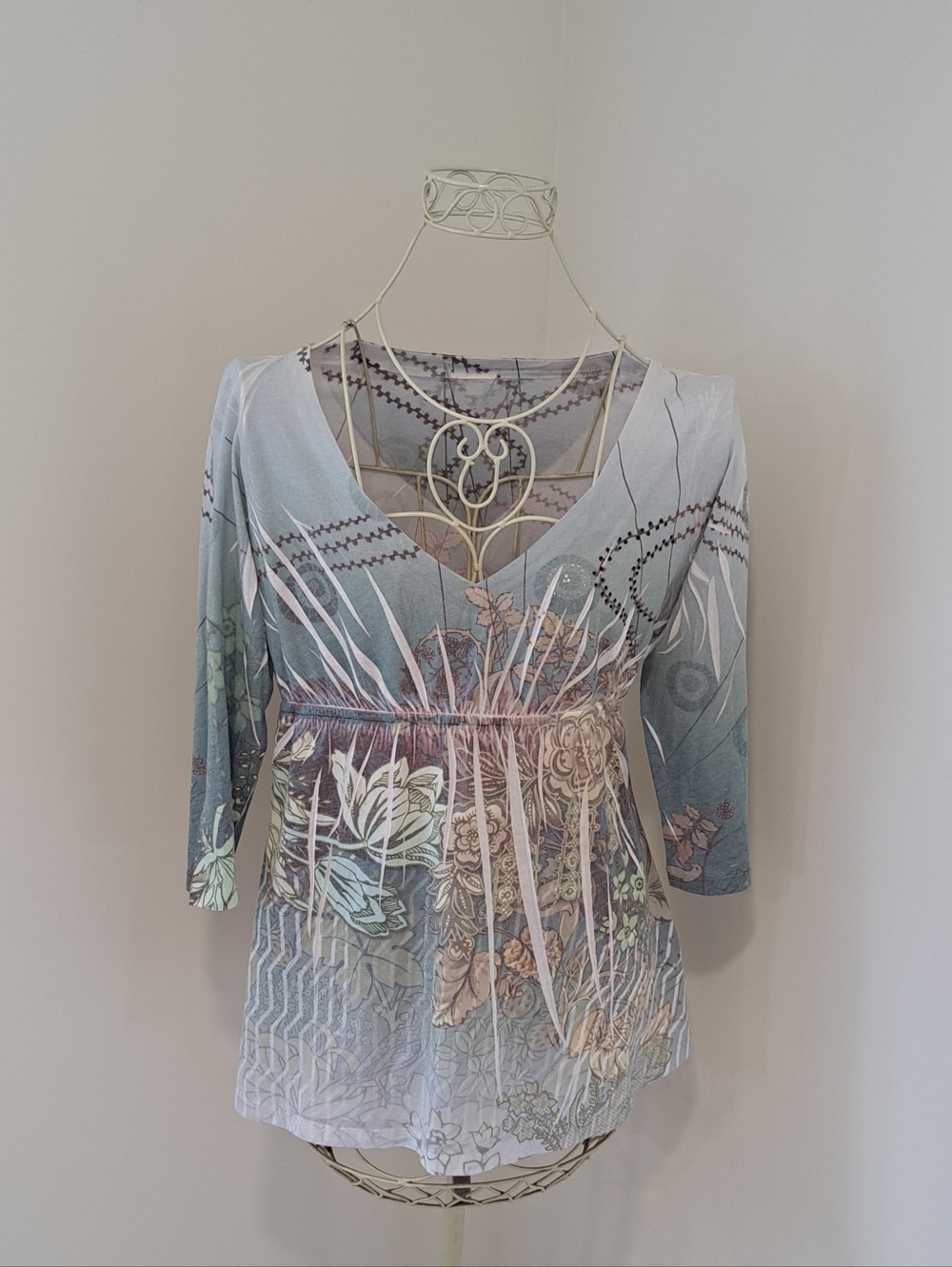 Y2K Yukiko Brand Babydoll Fairycore Witchy Nature Cottagecore Boho Cotton Top L.
